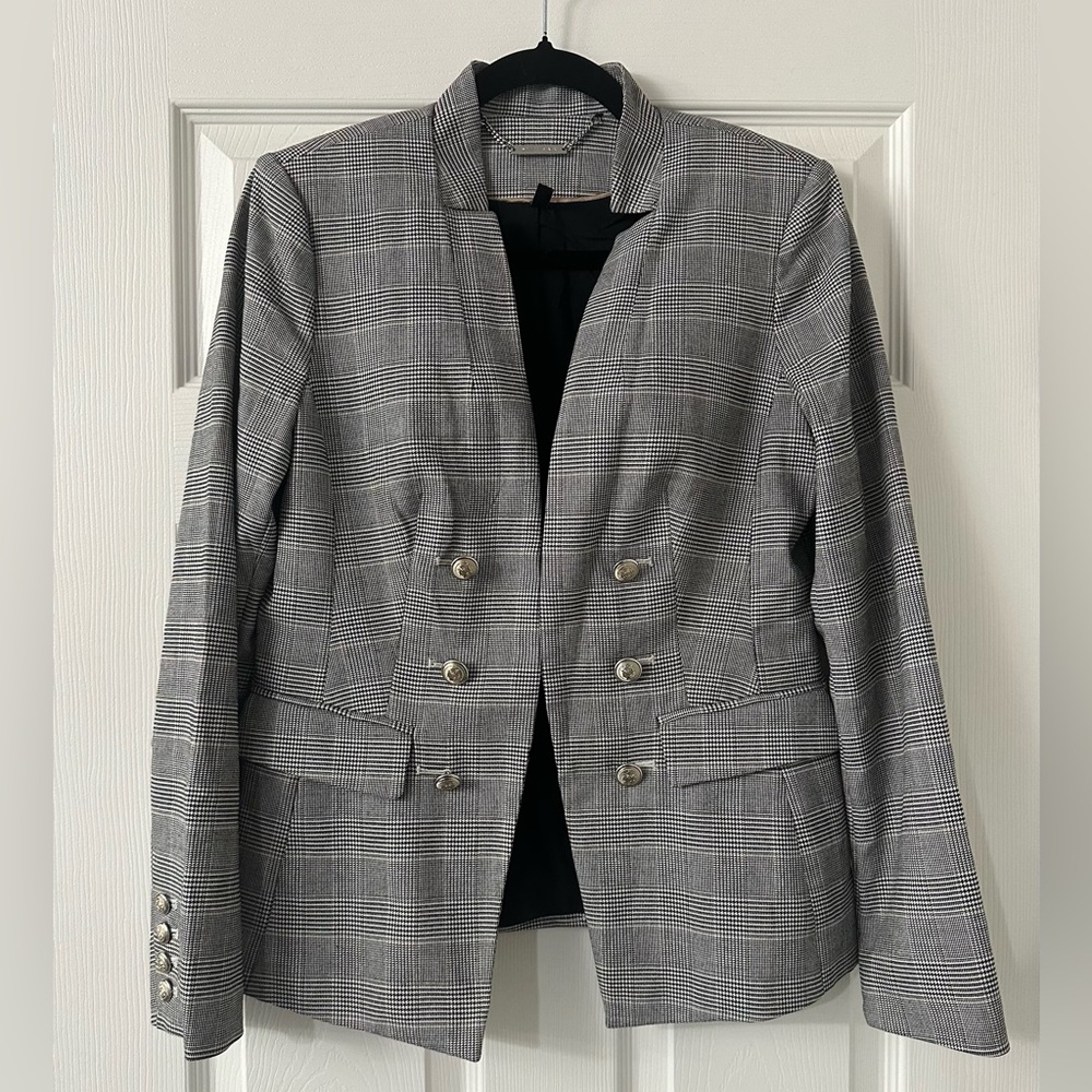 White House Black Market Women’s Glen Plaid Blazer Size 6
